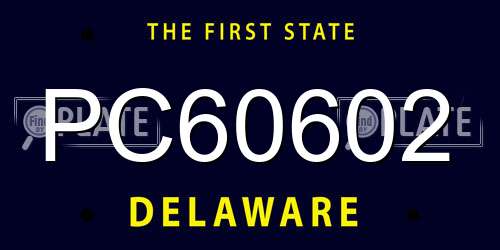 PC60602 Delaware License Plate