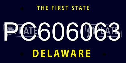 PC606063 Delaware License Plate