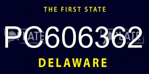 PC606362 Delaware License Plate
