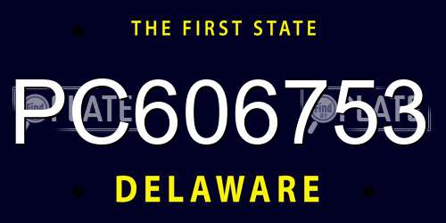 PC606753 Delaware License Plate