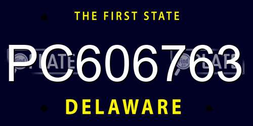 PC606763 Delaware License Plate