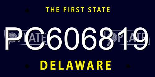 PC606819 Delaware License Plate