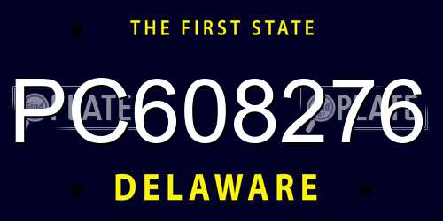 PC608276 Delaware License Plate