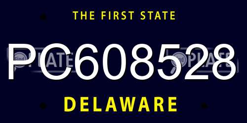 PC608528 Delaware License Plate