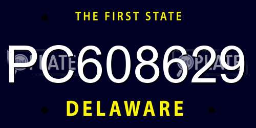 PC608629 Delaware License Plate