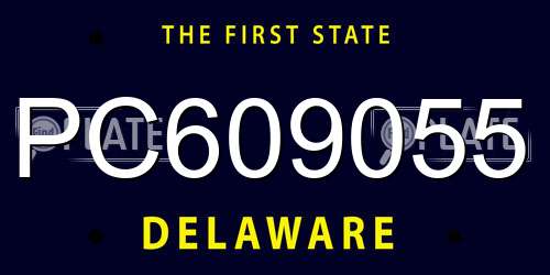 PC609055 Delaware License Plate