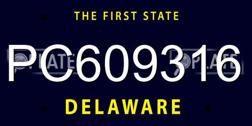 PC609316 Delaware License Plate