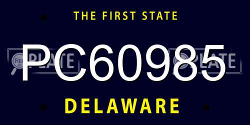 PC60985 Delaware License Plate