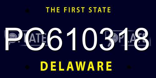 PC610318 Delaware License Plate