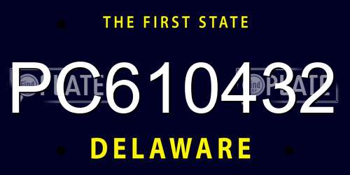 PC610432 Delaware License Plate