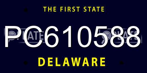 PC610588 Delaware License Plate