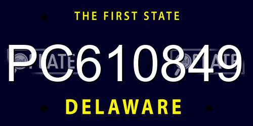PC610849 Delaware License Plate