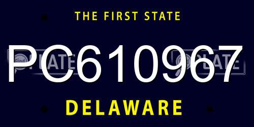 PC610967 Delaware License Plate