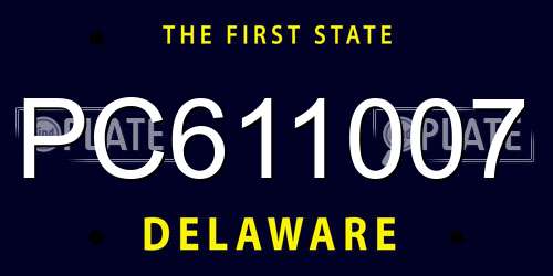 PC611007 Delaware License Plate