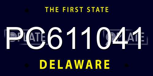 PC611041 Delaware License Plate