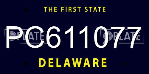 PC611077 Delaware License Plate