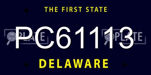 PC61113 Delaware License Plate