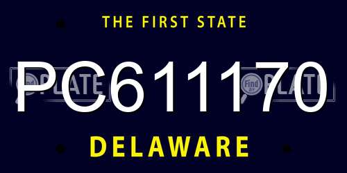 PC611170 Delaware License Plate