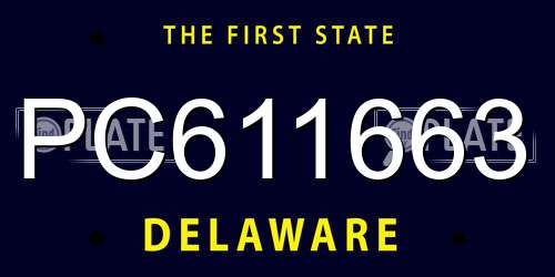 PC611663 Delaware License Plate