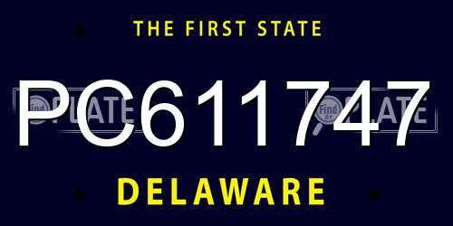 PC611747 Delaware License Plate