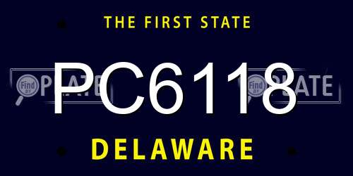 PC6118 Delaware License Plate