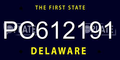 PC612191 Delaware License Plate