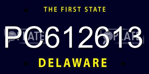 PC612613 Delaware License Plate