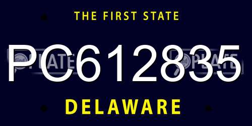 PC612835 Delaware License Plate