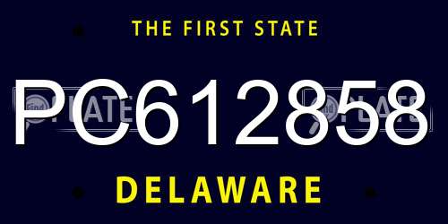 PC612858 Delaware License Plate