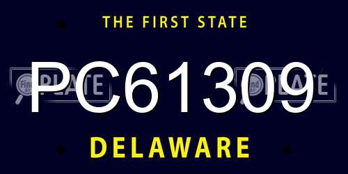 PC61309 Delaware License Plate