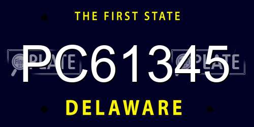 PC61345 Delaware License Plate
