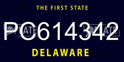 PC614342 Delaware License Plate
