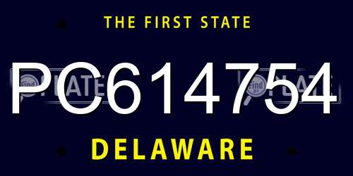 PC614754 Delaware License Plate