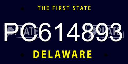PC614893 Delaware License Plate