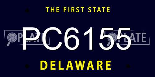 PC6155 Delaware License Plate