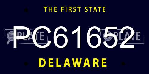 PC61652 Delaware License Plate