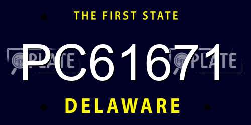 PC61671 Delaware License Plate
