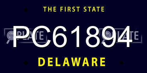 PC61894 Delaware License Plate