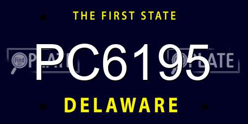 PC6195 Delaware License Plate