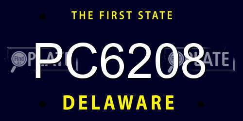 PC6208 Delaware License Plate