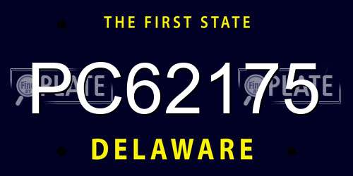 PC62175 Delaware License Plate