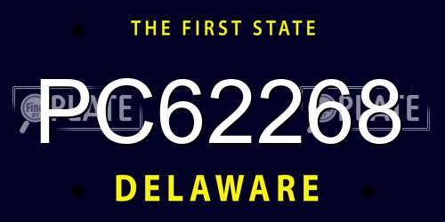PC62268 Delaware License Plate