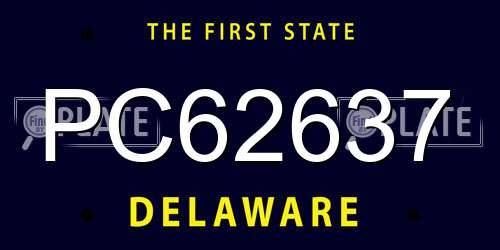 PC62637 Delaware License Plate