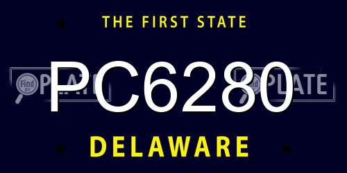 PC6280 Delaware License Plate