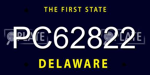 PC62822 Delaware License Plate
