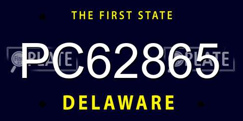 PC62865 Delaware License Plate