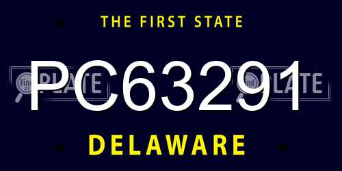 PC63291 Delaware License Plate