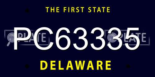 PC63335 Delaware License Plate