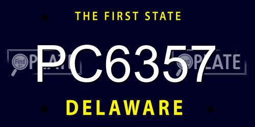 PC6357 Delaware License Plate