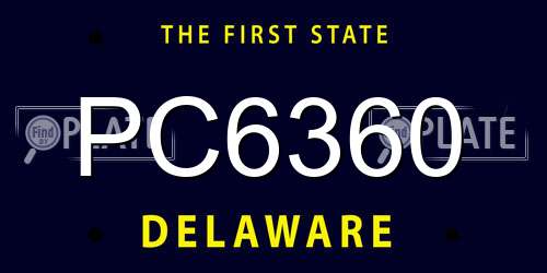 PC6360 Delaware License Plate
